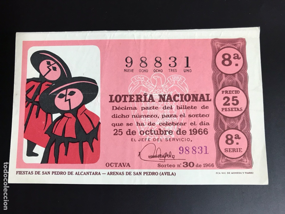 National Spanish Lottery: Loteria A&ntilde;o 1966 sorteo 30