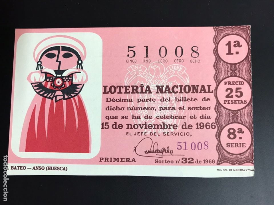 Nationale spanische Lotterie: Loteria A&ntilde;o 1966 sorteo 32