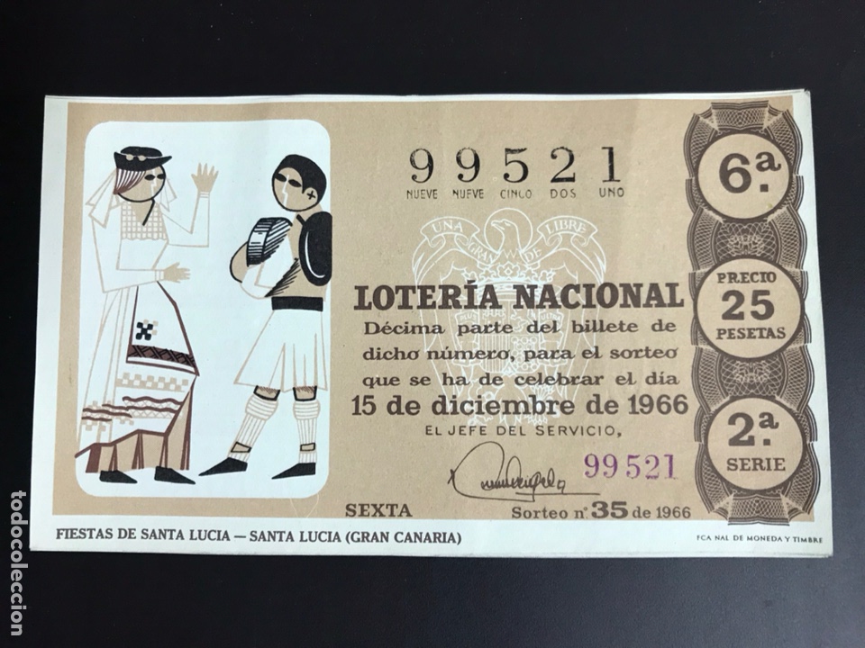 National Spanish Lottery: Loteria A&ntilde;o 1966 sorteo 35