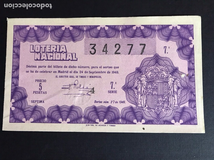 National Spanish Lottery: Loteria A&ntilde;o 1949 sorteo 27