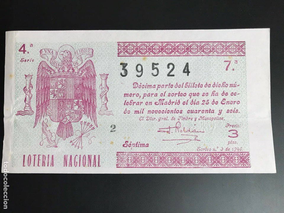 National Spanish Lottery: Loteria A&ntilde;o 1946 sorteo 3