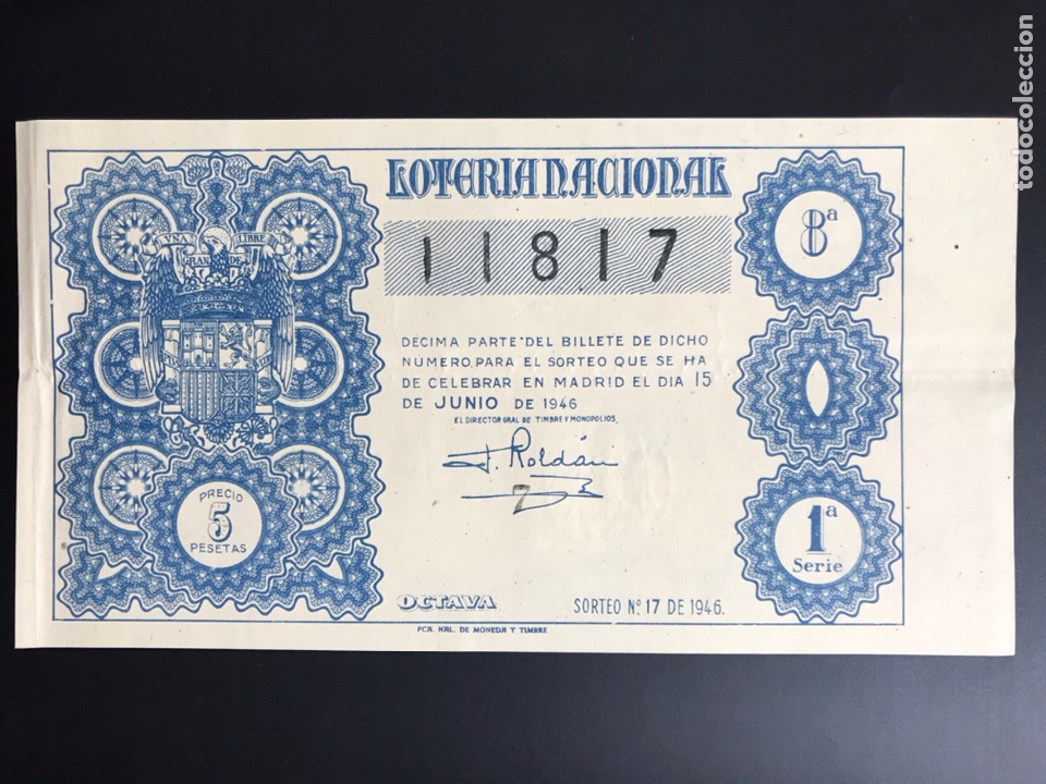 Nationale spanische Lotterie: Loteria A&ntilde;o 1946 sorteo 17