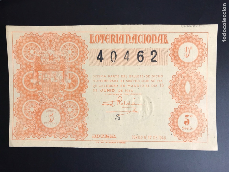 National Spanish Lottery: Loteria A&ntilde;o 1946 sorteo 17