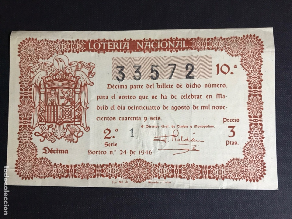 Nationale spanische Lotterie: Loteria A&ntilde;o 1946 sorteo 24
