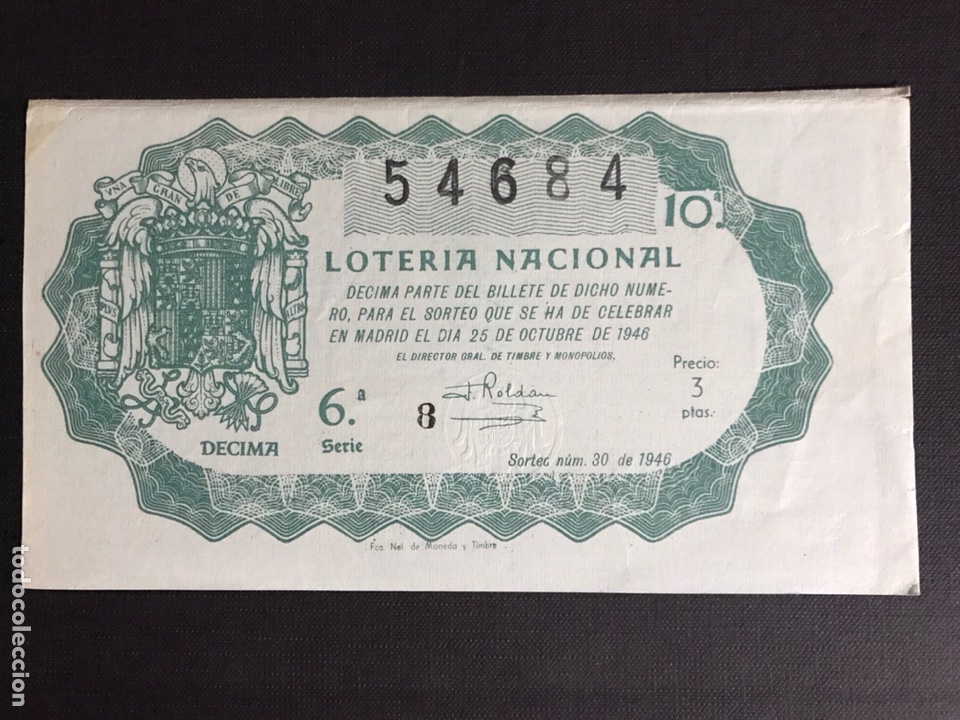 National Spanish Lottery: Loteria A&ntilde;o 1946 sorteo 30