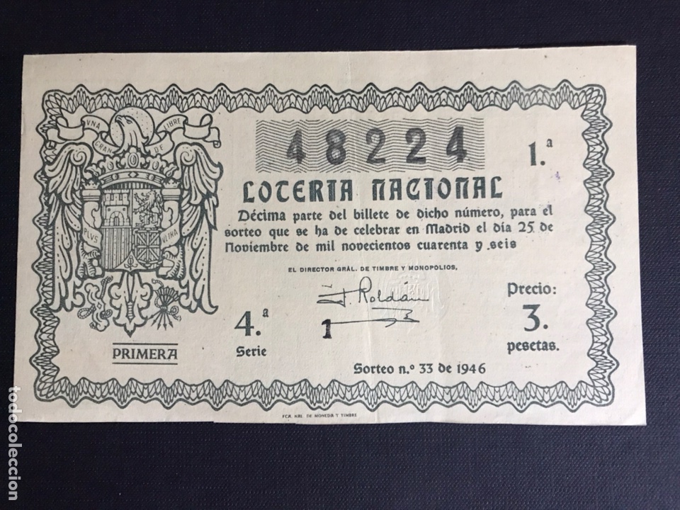 National Spanish Lottery: Loteria A&ntilde;o 1946 sorteo 33