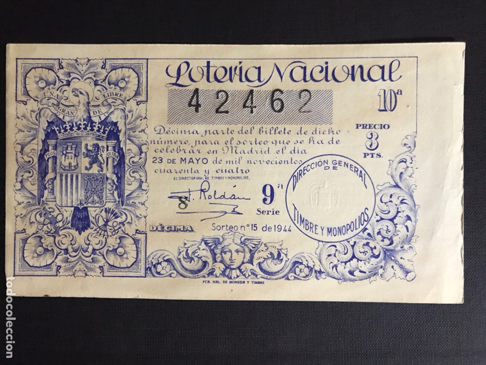 Nationale spanische Lotterie: Loteria A&ntilde;o 1944 sorteo 15