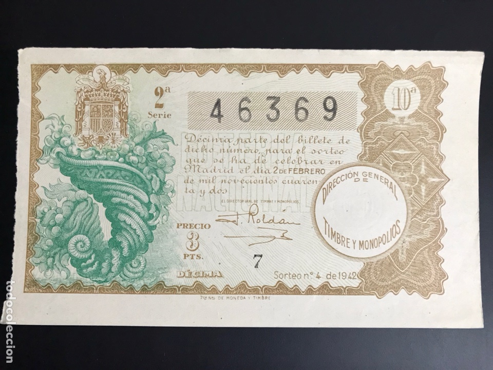 Nationale spanische Lotterie: Loteria A&ntilde;o 1942 sorteo 4