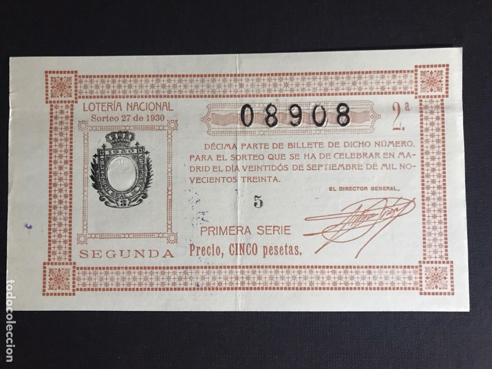 Loterie Nationale: Loteria A&ntilde;o 1930 sorteo 27