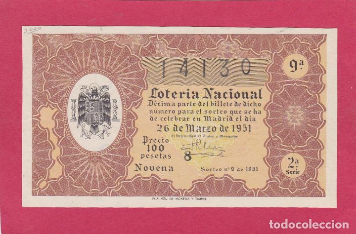 Loter&iacute;a Nacional: LOTERIA NACIONAL SORTEO 9 DE 1951