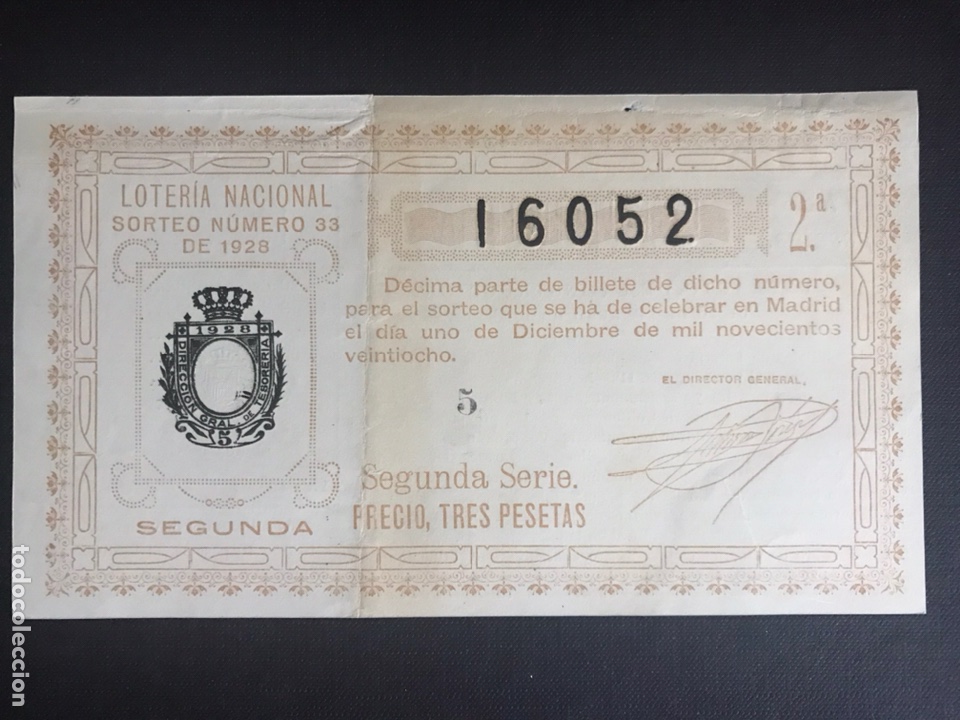 Lotaria Nacional: Loteria A&ntilde;o 1928 sorteo 33
