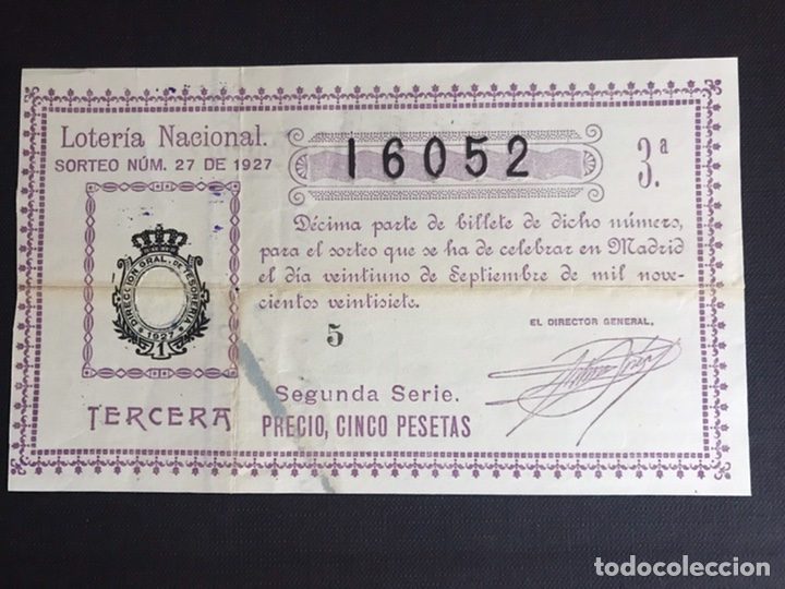 Loterie Nationale: Loteria A&ntilde;o 1927 sorteo 27