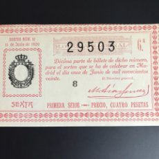 Lotería Nacional: LOTERIA AÑO 1920 SORTEO 17