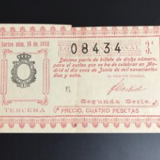 Lotería Nacional: LOTERIA AÑO 1918 SORTEO 16