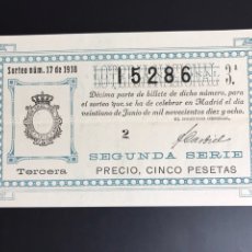 Lotería Nacional: LOTERIA AÑO 1918 SORTEO 17