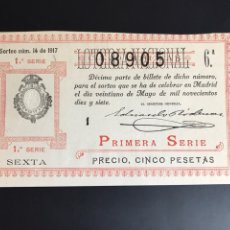 Lotería Nacional: LOTERIA AÑO 1917 SORTEO 14