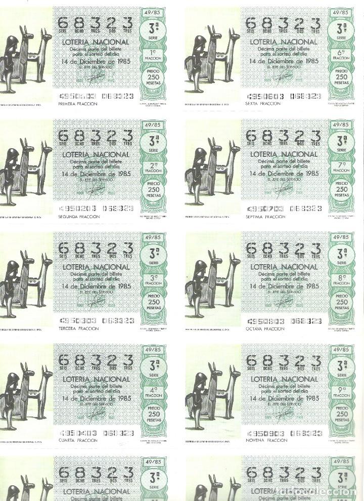 Nationale spanische Lotterie: 1 BILLETE LOTERIA SABADO - 14 DICIEMBRE 1985 - 49/85 - FIGURILLAS DE OFRENDAS RELIGIOSAS ( INCA