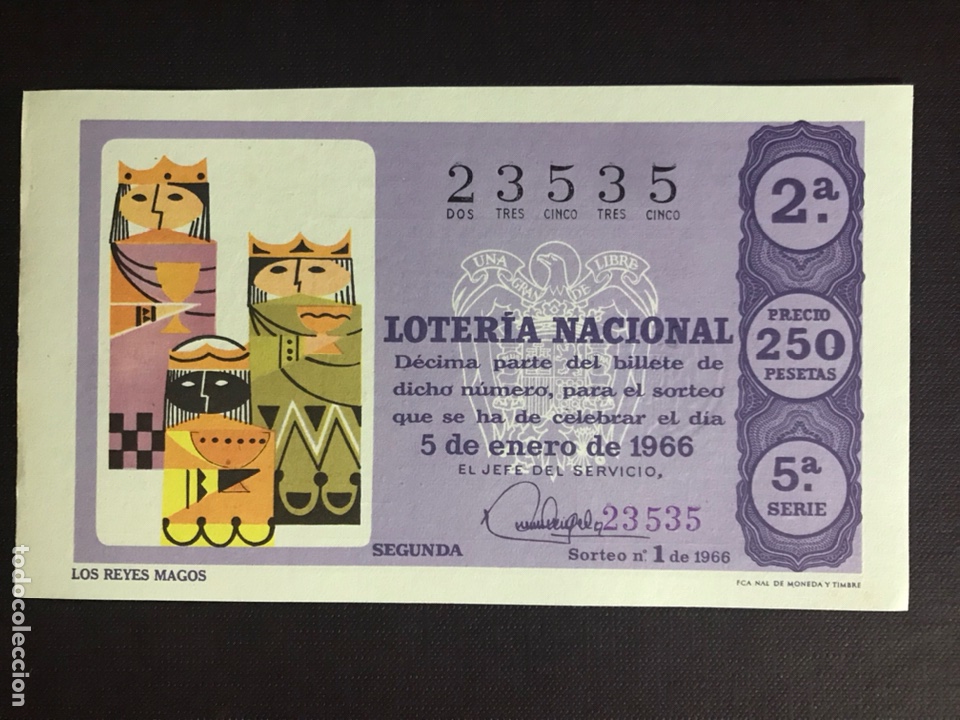 National Spanish Lottery: Loteria A&ntilde;o 1966 sorteo 1