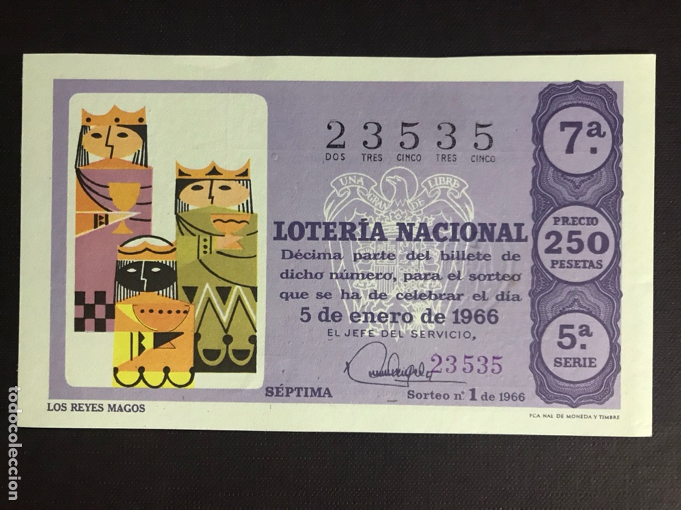 National Spanish Lottery: Loteria A&ntilde;o 1966 sorteo 1