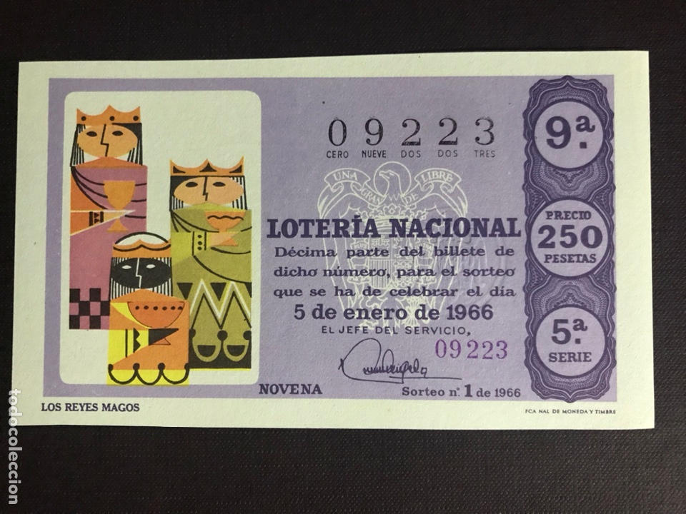 Nationale spanische Lotterie: Loteria A&ntilde;o 1966 sorteo 1