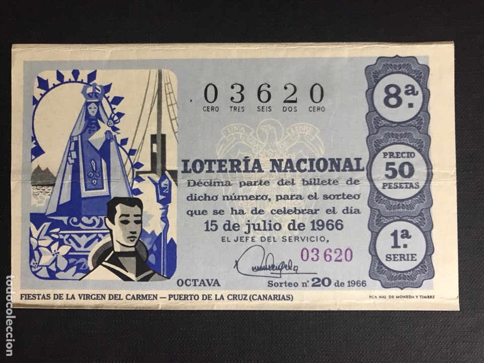 National Spanish Lottery: Loteria A&ntilde;o 1966 sorteo 20