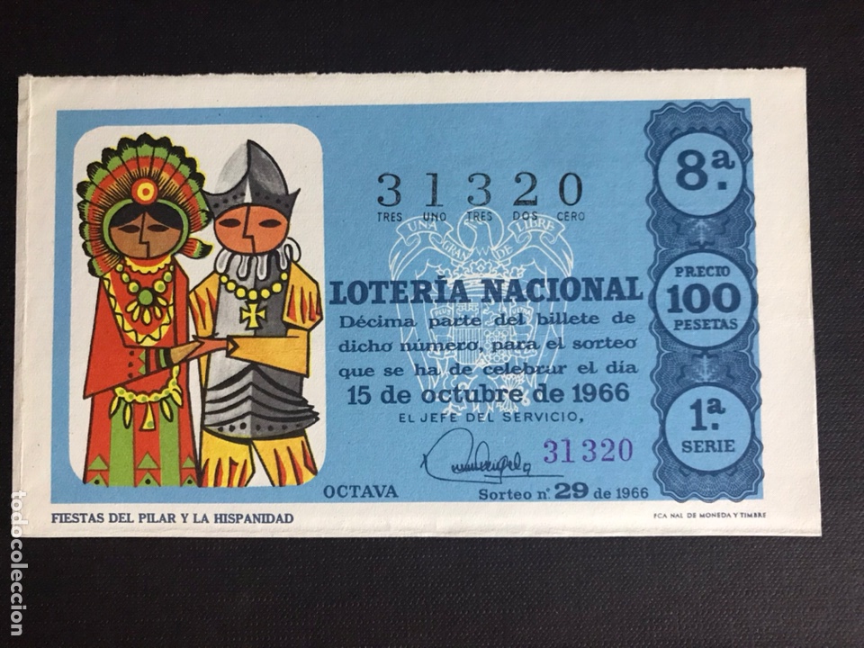Nationale spanische Lotterie: Loteria A&ntilde;o 1966 sorteo 29