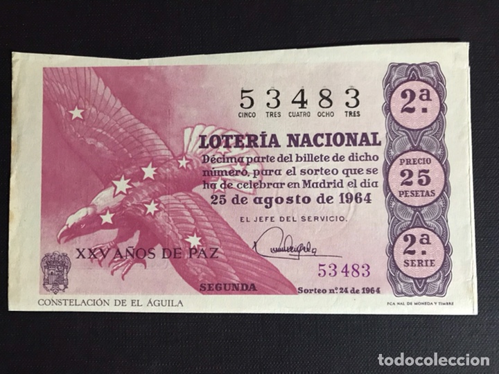 National Spanish Lottery: Loteria A&ntilde;o 1964 sorteo 24