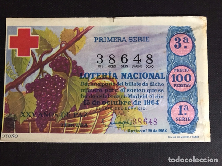 Nationale spanische Lotterie: Loteria A&ntilde;o 1964 sorteo 29