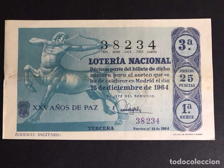 National Spanish Lottery: Loteria A&ntilde;o 1964 sorteo 35