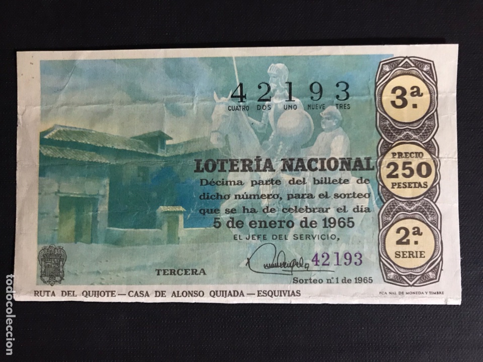 Lotaria Nacional: Loteria A&ntilde;o 1965 sorteo 1