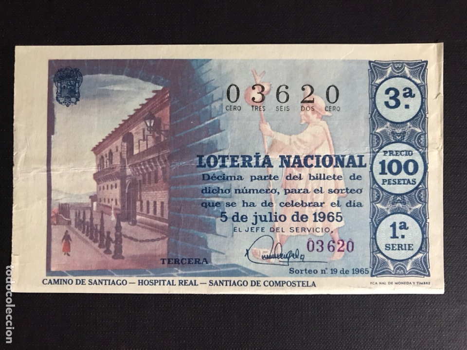 Nationale spanische Lotterie: Loteria A&ntilde;o 1965 sorteo 19