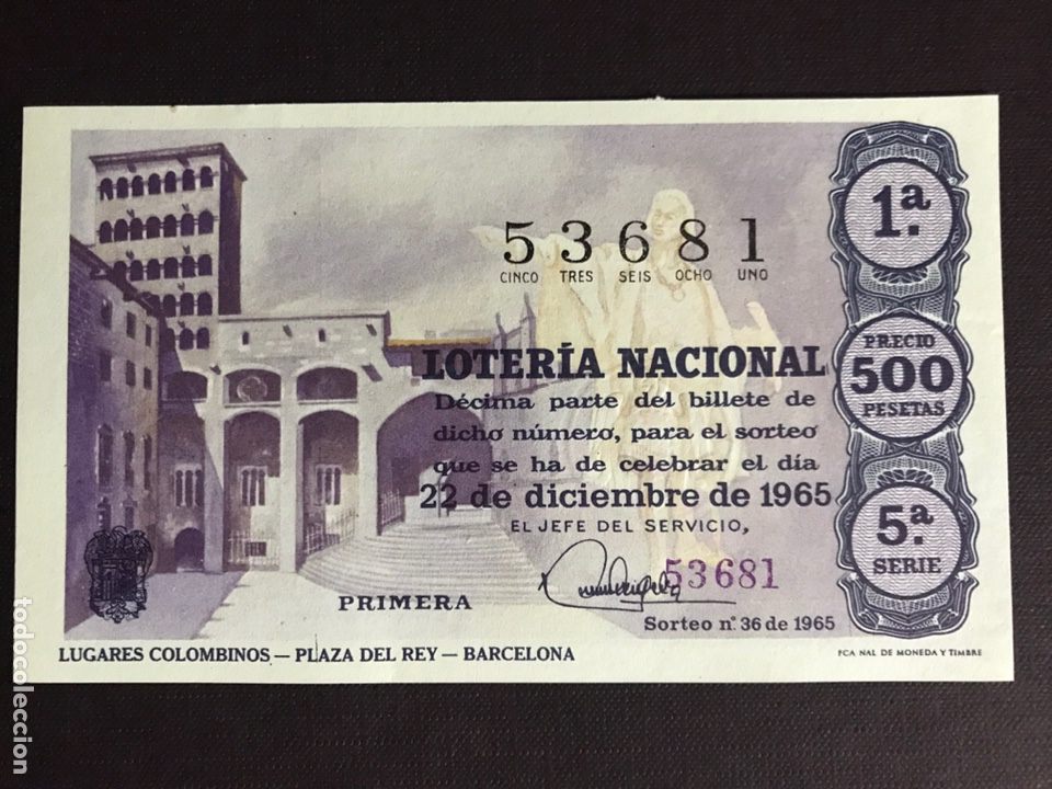 Loterie Nationale: Loteria A&ntilde;o 1965 sorteo 36 Navidad
