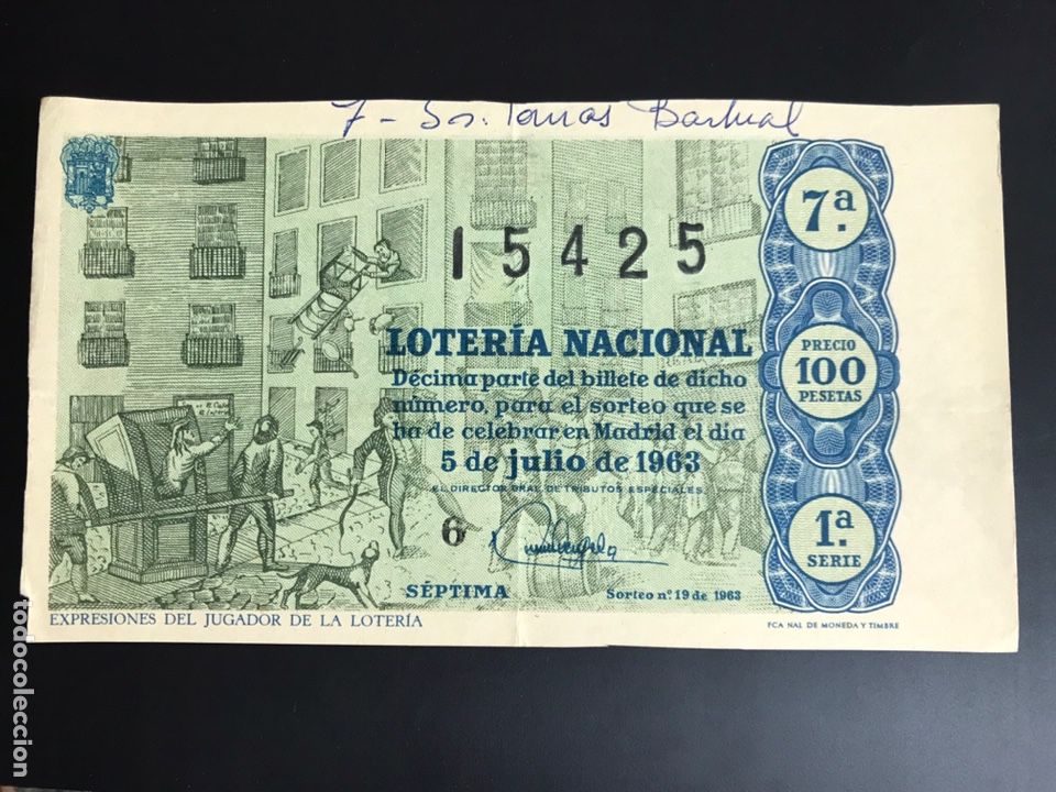 National Spanish Lottery: Loteria A&ntilde;o 1963 sorteo 19