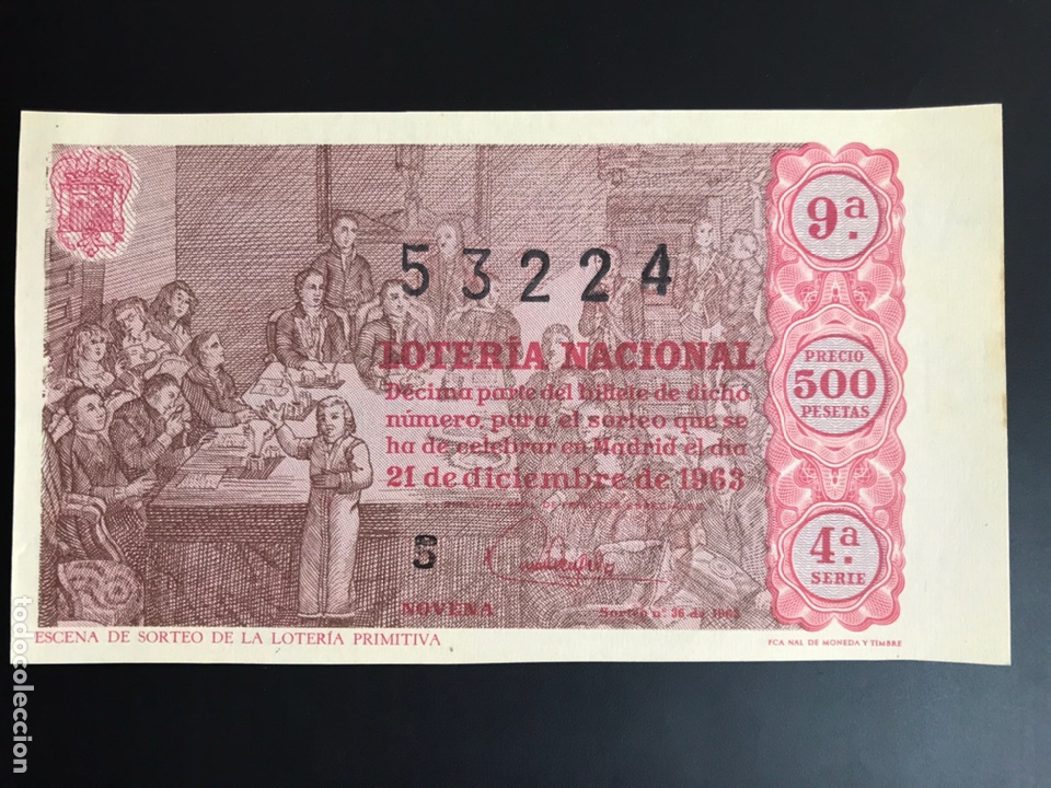 Loterie Nationale: Loteria A&ntilde;o 1963 sorteo 36 Navidad