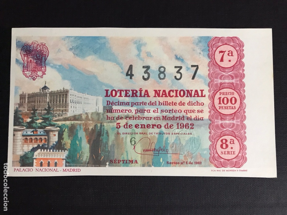 Nationale spanische Lotterie: Loteria A&ntilde;o 1962 sorteo 1