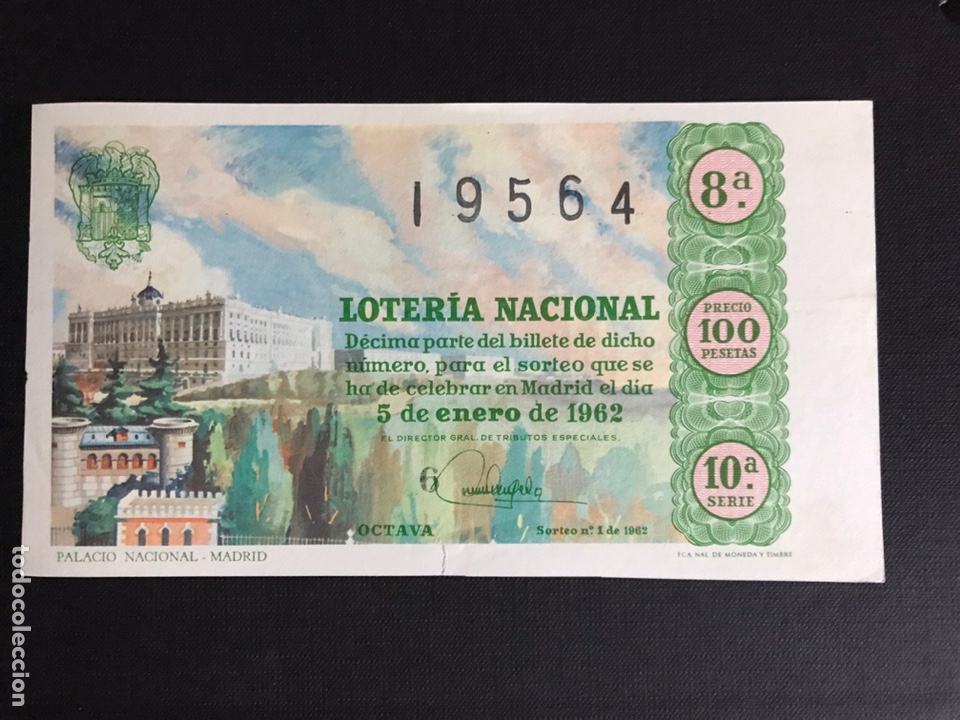 Loterie Nationale: Loteria A&ntilde;o 1962 sorteo 1