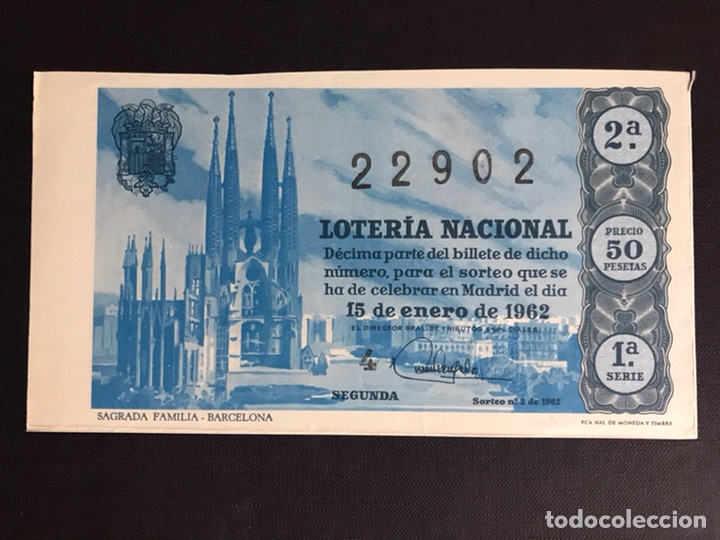 Nationale spanische Lotterie: Loteria A&ntilde;o 1962 sorteo 2