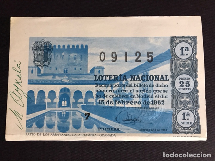 Nationale spanische Lotterie: Loteria A&ntilde;o 1962 sorteo 5
