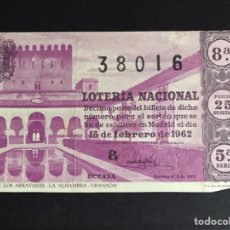 Lotería Nacional: LOTERIA AÑO 1962 SORTEO 5. Lote 194624696