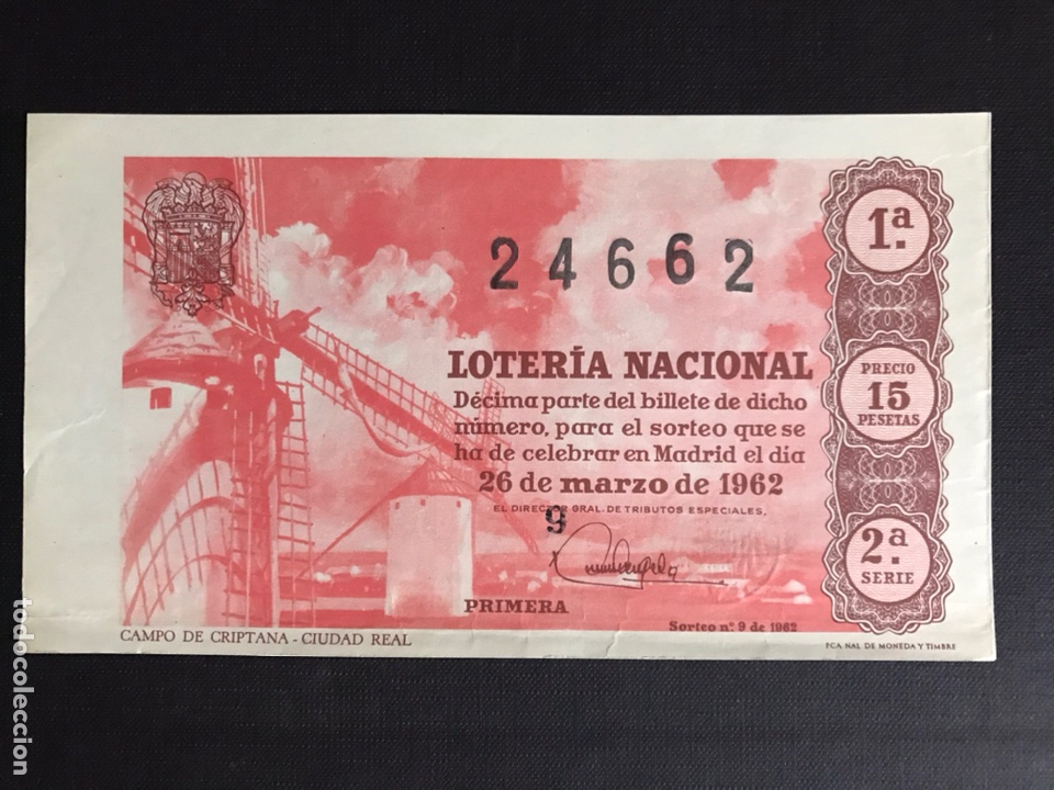 National Spanish Lottery: Loteria A&ntilde;o 1962 sorteo 9