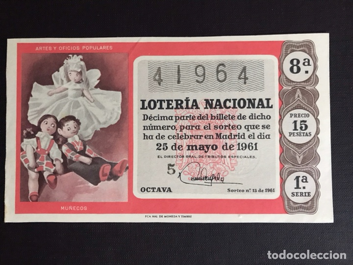 National Spanish Lottery: Loteria A&ntilde;o 1961 sorteo 15