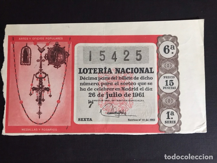 National Spanish Lottery: Loteria A&ntilde;o 1961 sorteo 21