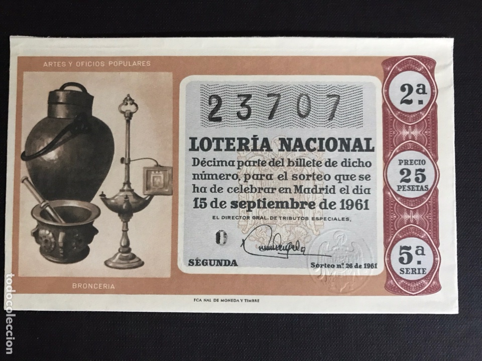 Loterie Nationale: Loteria A&ntilde;o 1961 sorteo 26