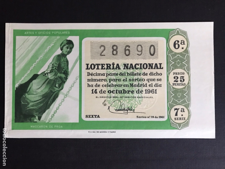 Loterie Nationale: Loteria A&ntilde;o 1961 sorteo 29