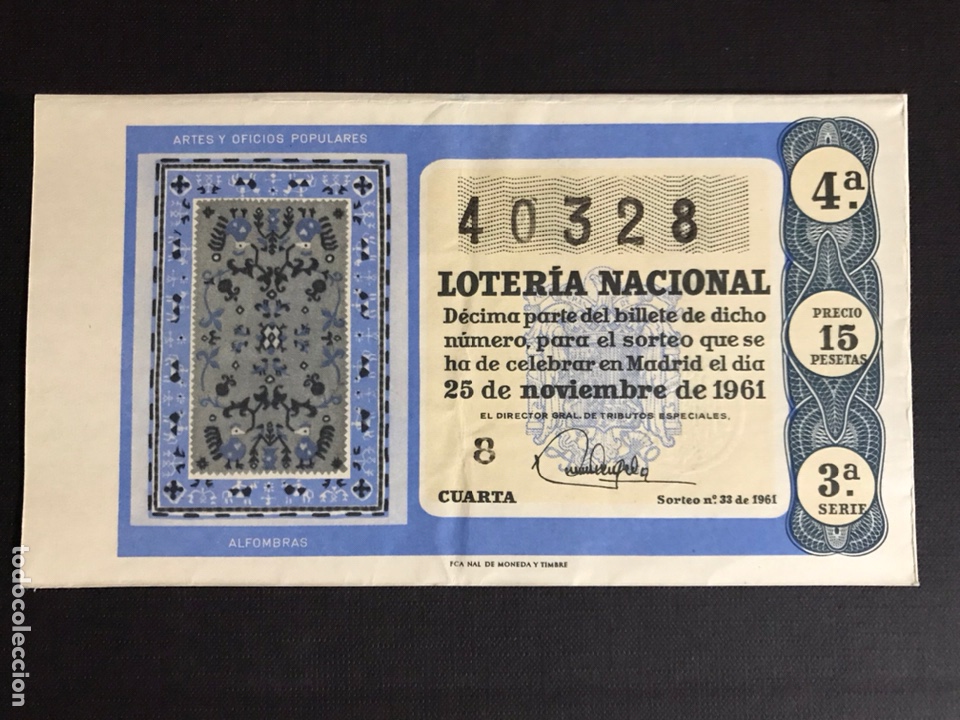 National Spanish Lottery: Loteria A&ntilde;o 1961 sorteo 33