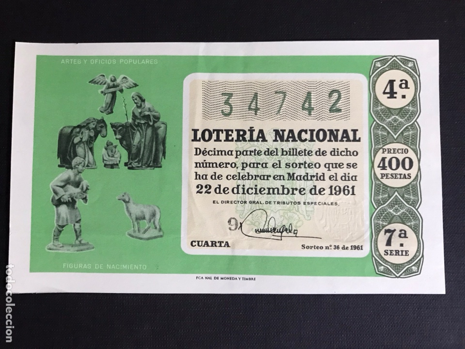 Loterie Nationale: Loteria A&ntilde;o 1961 sorteo 36 Navidad