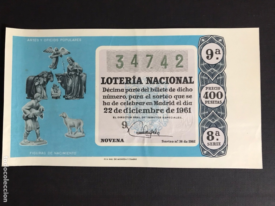 National Spanish Lottery: Loteria A&ntilde;o 1961 sorteo 36
