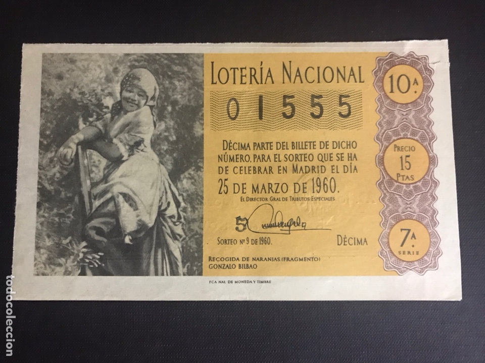 Loter&iacute;a Nacional: Loteria A&ntilde;o 1960 sorteo 9