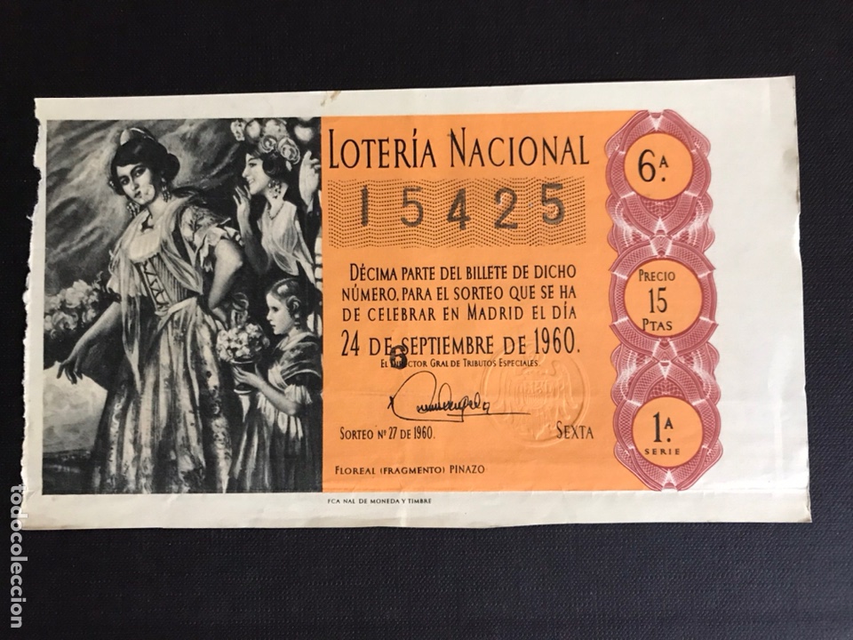 National Spanish Lottery: Loteria A&ntilde;o 1960 sorteo 27