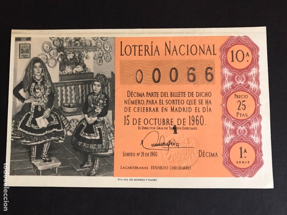 National Spanish Lottery: Loteria A&ntilde;o 1960 sorteo 29